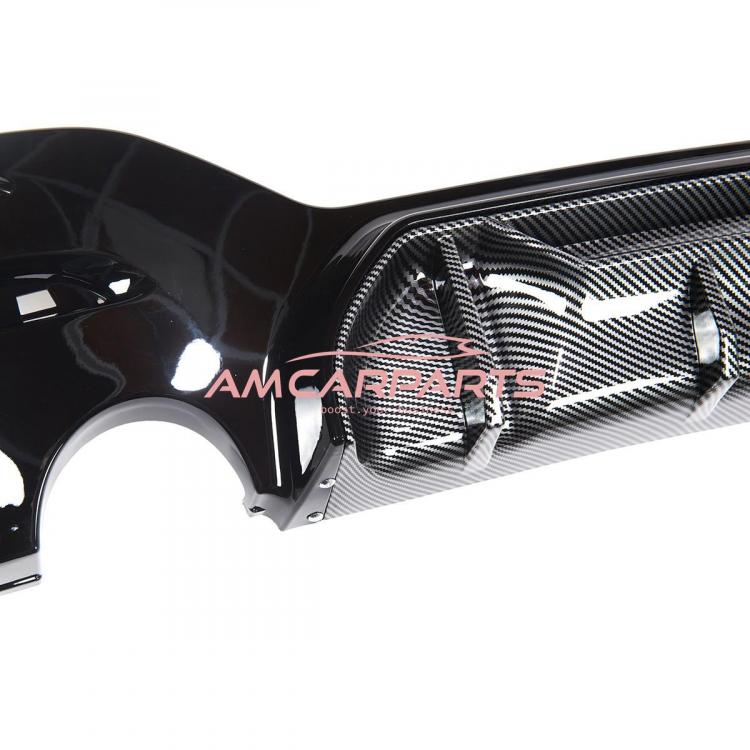 Preview: Upgrade Sport Design Heck Diffusor passend für BMW 1er F20 / F21 Facelift 15-19 Carbon-Optik / Hochglanz schwarz