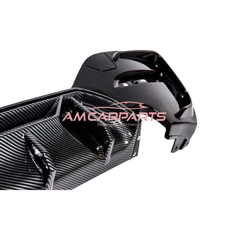 Upgrade Sport Design Heck Diffusor passend für BMW 1er F20 / F21 Facelift 15-19 Carbon-Optik / Hochglanz schwarz