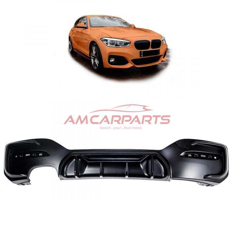 Upgrade Sport Design Heck Diffusor passend für BMW 1er F20 / F21 Facelift 15-19 Matt schwarz
