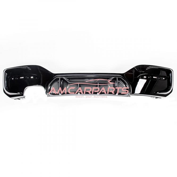 Preview: Upgrade Sport Design Heck Diffusor passend für BMW 1er F20 / F21 Facelift 15-19 Carbon-Optik / Hochglanz schwarz
