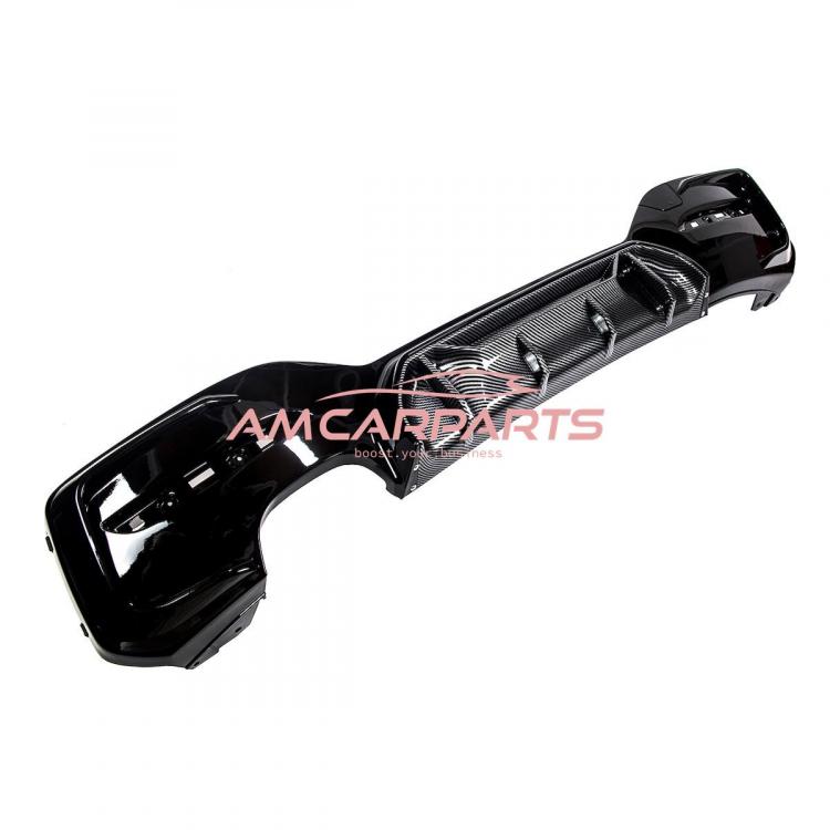 Preview: Upgrade Sport Design Heck Diffusor passend für BMW 1er F20 / F21 Facelift 15-19 Carbon-Optik / Hochglanz schwarz