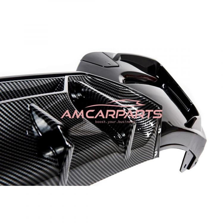 Preview: Upgrade Sport Design Heck Diffusor passend für BMW 1er F20 / F21 Facelift 15-19 Carbon-Optik / Hochglanz schwarz