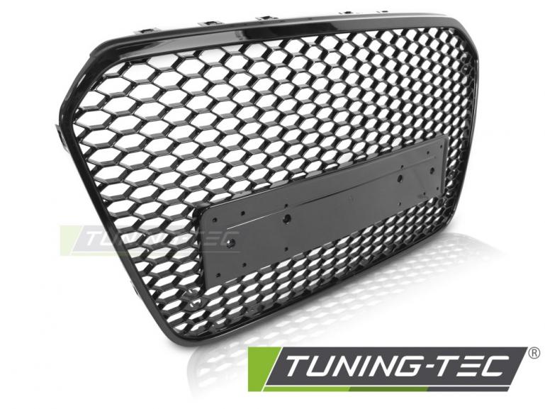Upgrade Design Wabengitter Sportgrill / Kühlergrill für Audi A6 4G (C7) 10-14 Hochglanz schwarz