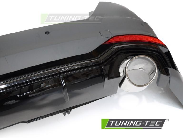 Preview: Upgrade Sport Design Heckstoßstange für Audi A5 F5 16-18 inkl. Zubehör in Hochglanz schwarz