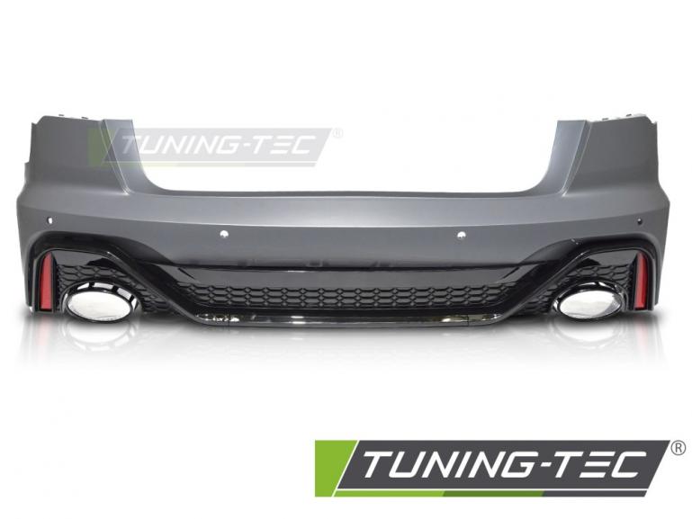 Preview: Upgrade Sport Design Heckstoßstange für Audi A6 C8 18-22 Lim. inkl. Zubehör in Hochglanz schwarz