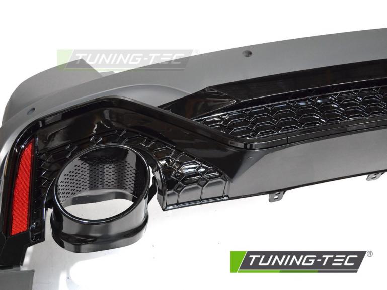 Preview: Upgrade Sport Design Heckstoßstange für Audi A6 C8 18-22 Lim. inkl. Zubehör in Hochglanz schwarz