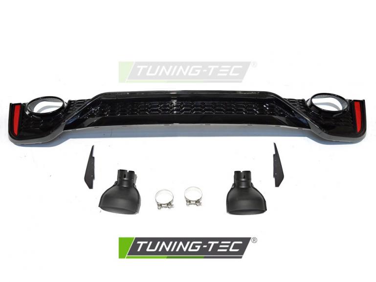 Preview: Upgrade Sport Design Heckstoßstange für Audi A6 C8 18-22 Lim. inkl. Zubehör in Hochglanz schwarz