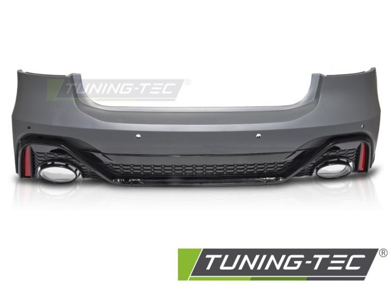 Preview: Upgrade Sport Design Heckstoßstange für Audi A7 C8 18-23 Lim.+ Sportback inkl. Zubehör in Hochglanz schwarz