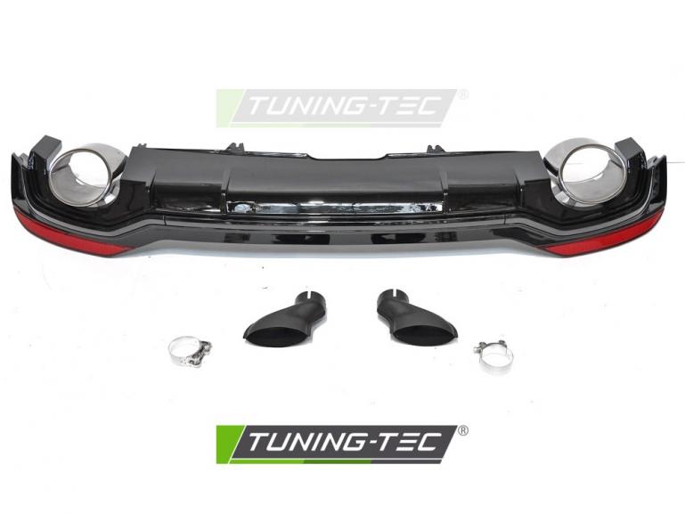 Upgrade Sport Design Heckstoßstange für Audi A5 F5 16-18 inkl. Zubehör in Hochglanz schwarz