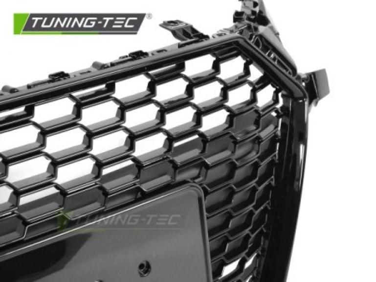 Preview: Upgrade Sportgrill / Kühlergrill für Audi TT 8S Coupe/Cabrio/Roadster 14-18 Hochglanz Schwarz in Wabendesign