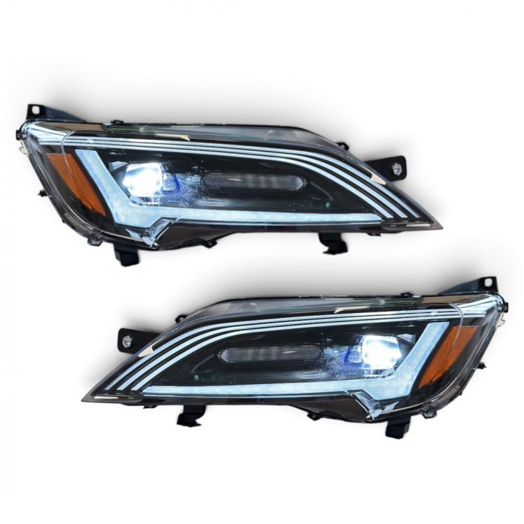 VOLL LED Upgrade Design Scheinwerfer Set passend für Fiat Ducato 14+ schwarz mit Begrüßungsfunktion + dyn. LED Blinker (für werks. LED TFL)