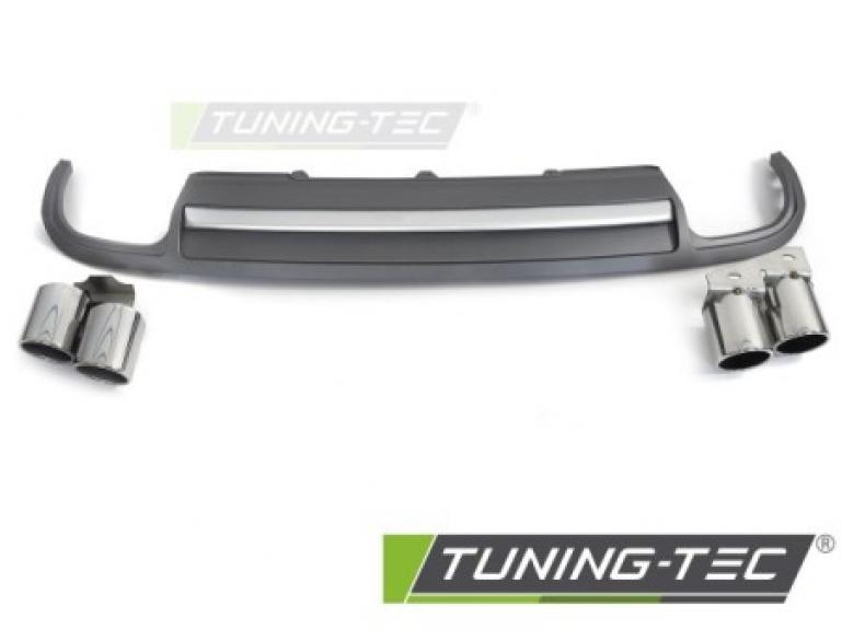 Preview: Upgrade Design Heck Diffusor für Audi A4 B8 08-11 Schwarz-matt / Silber