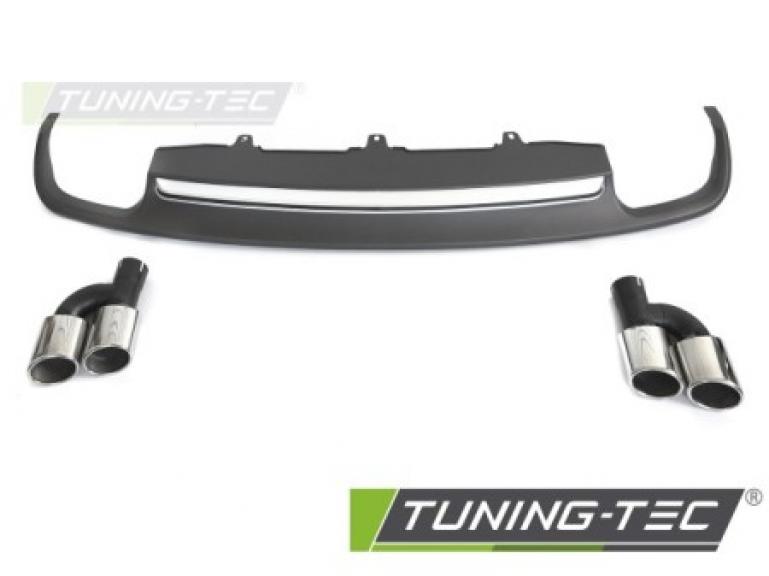 Preview: Upgrade Design Heck Diffusor für Audi A6 C7 (4G) 11-14 Schwarz-matt / Silber