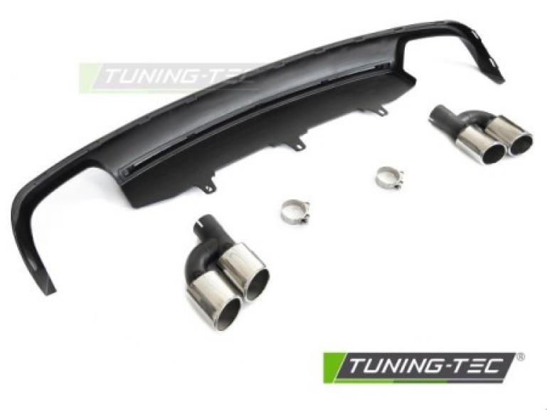 Upgrade Design Heck Diffusor für Audi A6 C7 (4G) 11-14 Schwarz-matt / Silber