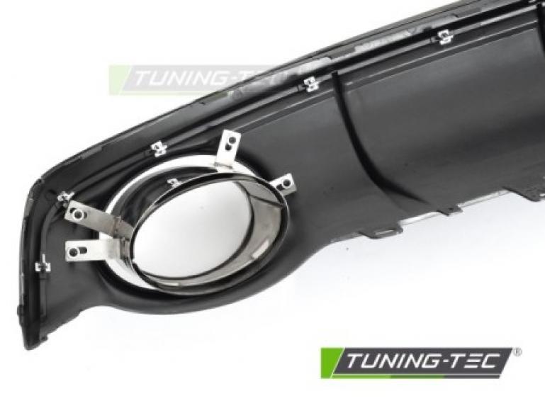 Preview: Upgrade Sport Design Heck Diffusor für Audi A7 C7 Facelift Sportback 14-18 Hochglanz schwarz + Chrom Blenden