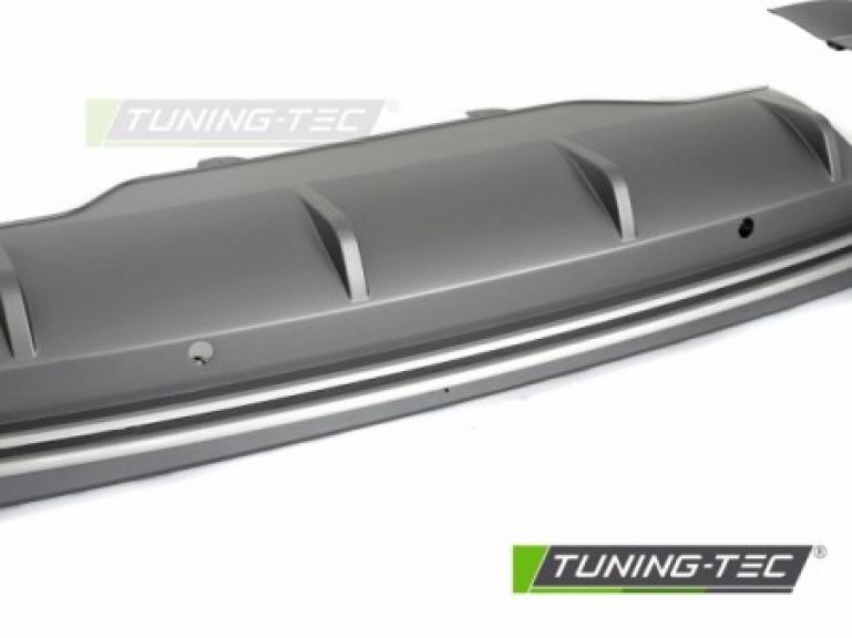 Preview: Upgrade Design Heck Diffusor für Audi Q5 (8R) 08-12 Matt-schwarz + Chrom Blenden