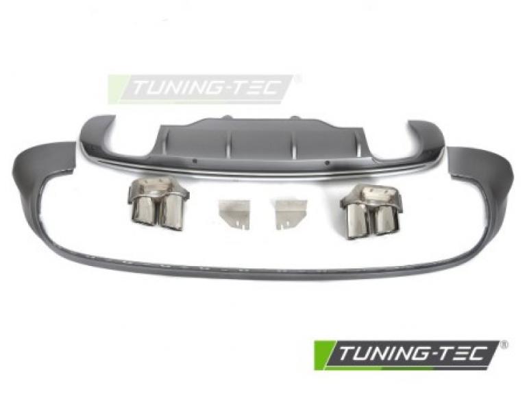 Upgrade Design Heck Diffusor für Audi Q5 (8R) 08-12 Matt-schwarz + Chrom Blenden