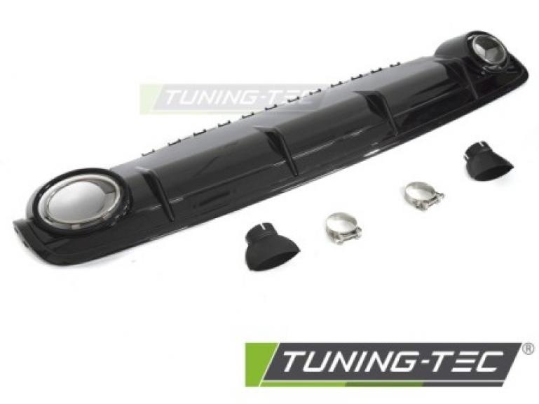 Upgrade Sport Design Heck Diffusor für Audi Q7 (4M) 15-19 Hochglanz-schwarz + Chrom Blenden