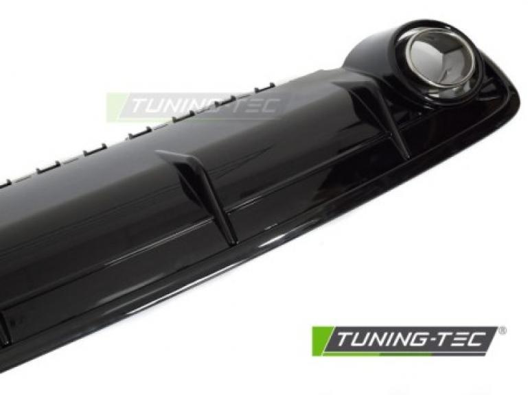 Preview: Upgrade Sport Design Heck Diffusor für Audi Q7 (4M) 15-19 Hochglanz-schwarz + Chrom Blenden