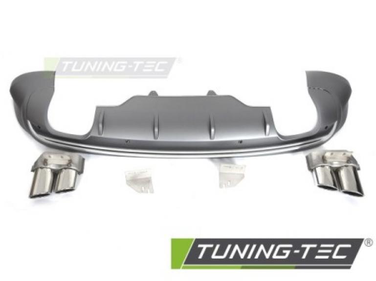 Preview: Upgrade Design Heck Diffusor für Audi Q5 (8R) 08-12 Matt-schwarz + Chrom Blenden