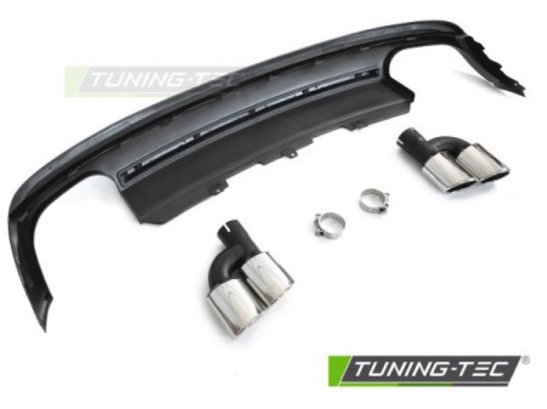 Upgrade Design Heck Diffusor für Audi A5 8T Coupe / Cabrio 11-16 Schwarz-matt / Silber