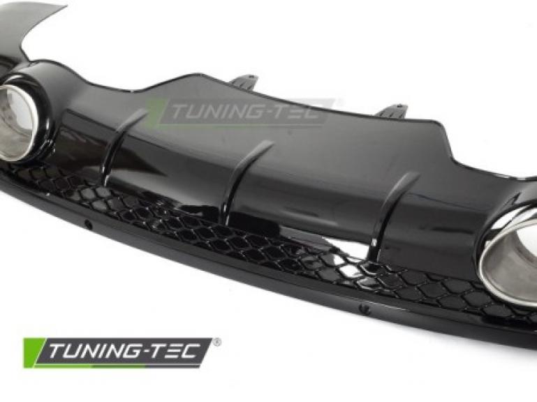 Preview: Upgrade Sport Design Heck Diffusor für Audi Q5 (8R) Facelift 12-16 Hochglanz-schwarz + Chrom Blenden