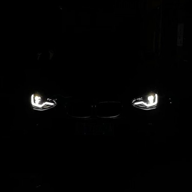 VOLL LED Tagfahrlicht Angel Eyes Scheinwerfer für BMW 1er F20/F21 11-15 schwarz mit dyn. Blinker