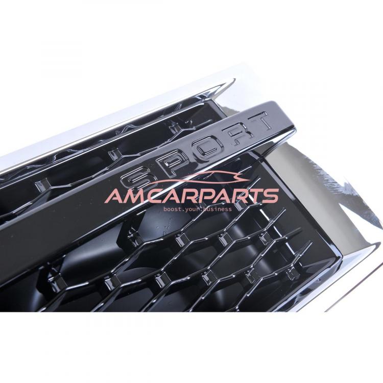 Preview: Upgrade Lufteinlass / Kotflügel-Blenden Set für Land Rover Range Rover Sport 1 Facelift 09-13 Hochglanz schwarz/chrom