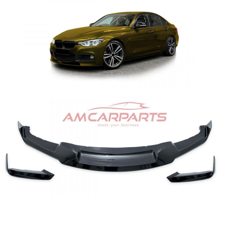 Upgrade Sport Design Frontspoilerlippe / Frontspoiler passend für BMW 3er (F30) Limousine (F31) Touring 2012-2018 glänzend schwarz