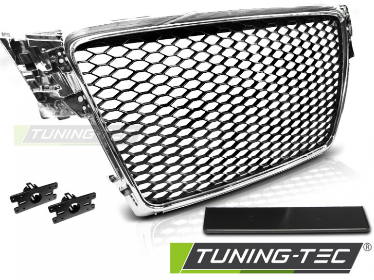 Upgrade Sportgrill / Kühlergrill für Audi A4 B8 (8K) 08-11 chrom in Wabendesign