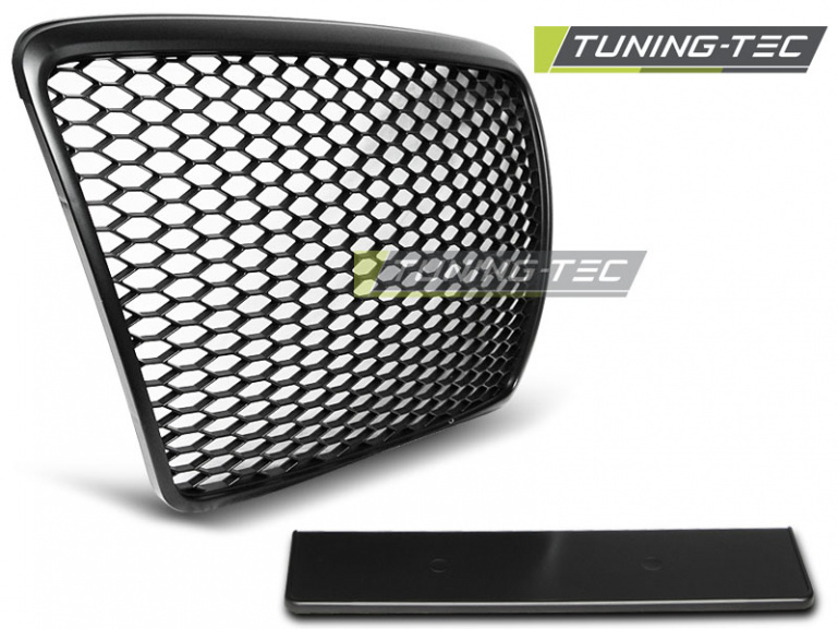 Upgrade Sportgrill / Kühlergrill für Audi A6 C6 (4F) 09-11 matt schwarz in Wabendesign