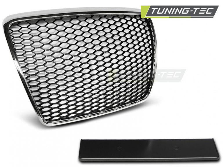 Upgrade Sportgrill / Kühlergrill für Audi A6 C6 (4F) 09-11 chrom in Wabendesign