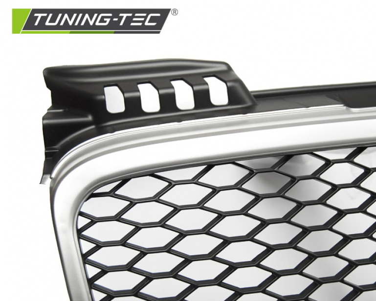 Upgrade Sportgrill / Kühlergrill für Audi A4 B7 (8E) 04-08 matt silber in Wabendesign