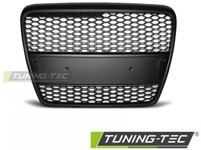 Upgrade Sportgrill / Kühlergrill für Audi A6 C6 (4F) 04-08 matt schwarz in Wabendesign