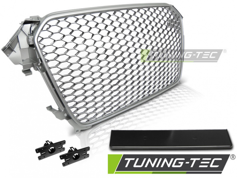 Upgrade Sportgrill / Kühlergrill für Audi A4 B8 (8K) Facelift 11-15 silber in Wabendesign