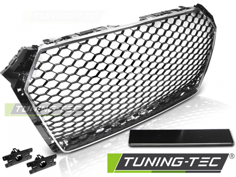 Upgrade Sportgrill / Kühlergrill für Audi A4 B9 (8W) 15-19 chrom in Wabendesign