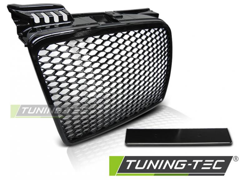 Upgrade Sportgrill / Kühlergrill für Audi A4 B7 (8E) 04-08 Hochglanz schwarz in Wabendesign