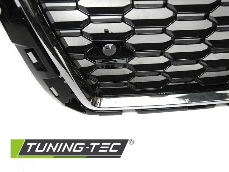 Upgrade Sportgrill / Kühlergrill für Audi A3 8V Facelift 17+  Hochglanz schwarz/chrom in Wabendesign