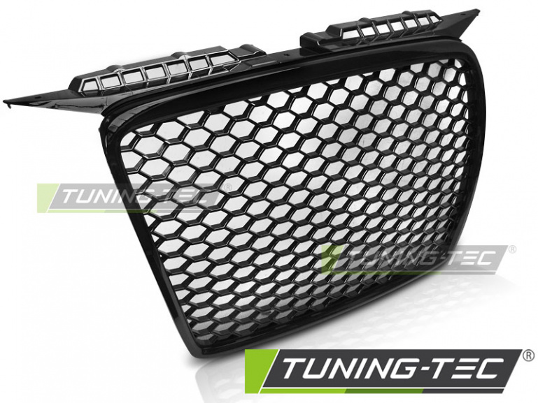 Upgrade Sportgrill / Kühlergrill für Audi A3 8P 05-08 Hochglanz schwarz in Wabendesign