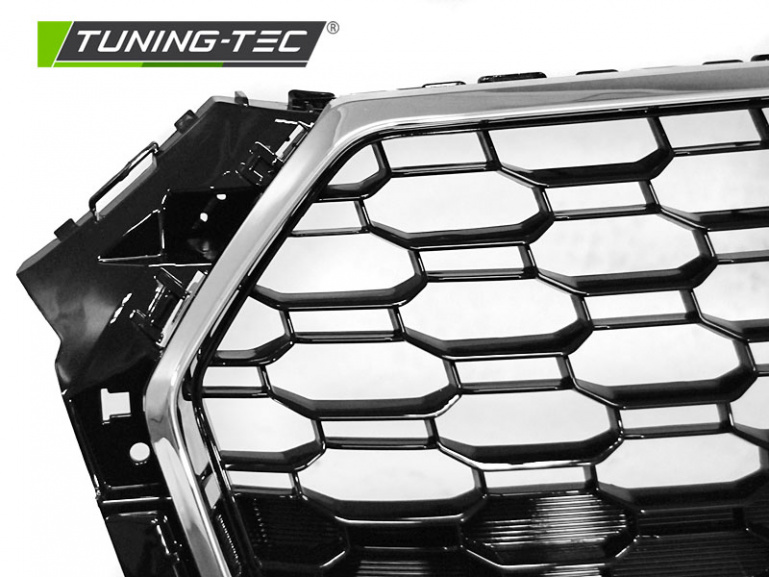 Upgrade Sportgrill / Kühlergrill für Audi A4 B9 (8W) 15-19 chrom/Hochglanz schwarz in Wabendesign