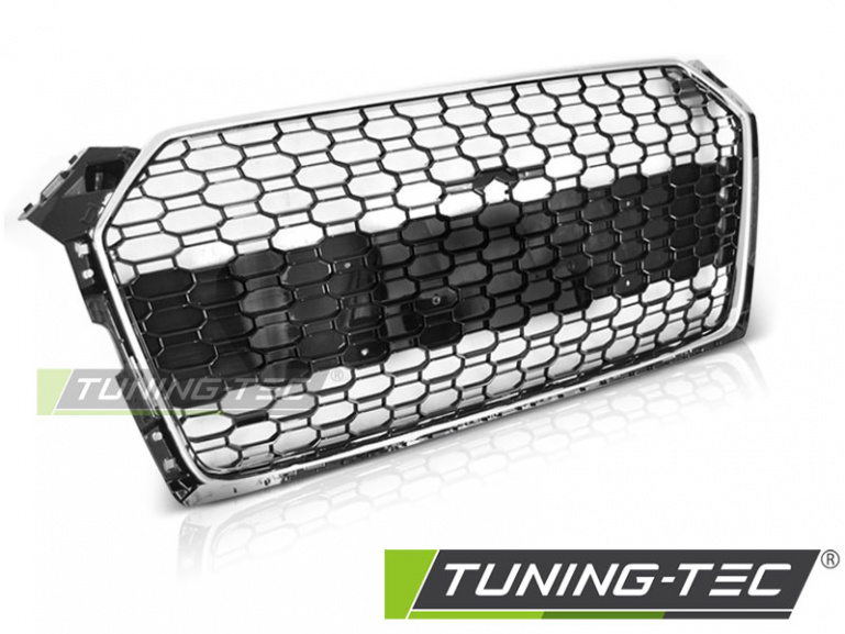 Upgrade Sportgrill / Kühlergrill für Audi A5 Coupe Cabrio Sportback (F53, F57, F5A) 2016+ hochglanz schwarz/chrom in Wabendesign