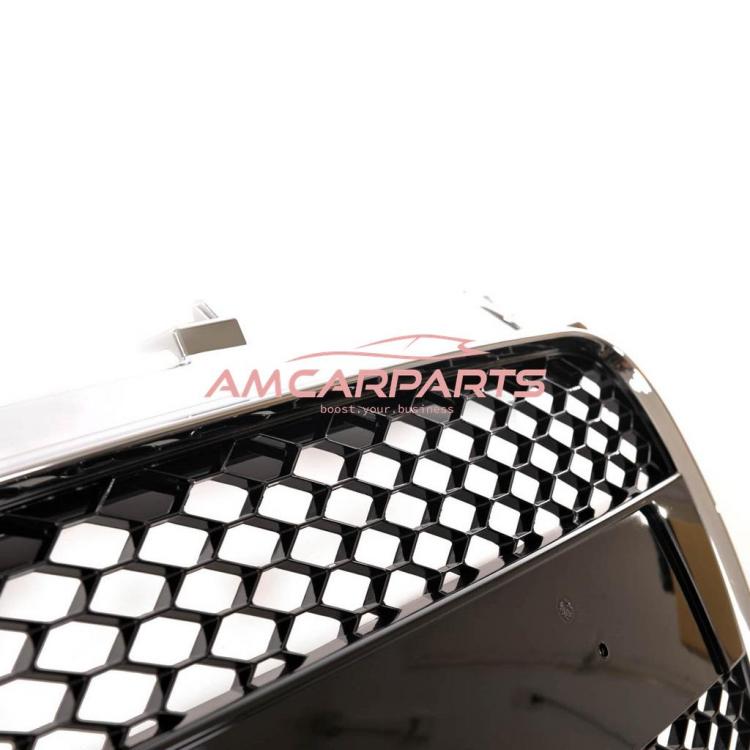 Preview: Upgrade Sportgrill / Kühlergrill für Audi TT 8J Coupe/Roadster 06-14 Hochglanz Schwarz / Chrom in Wabendesign
