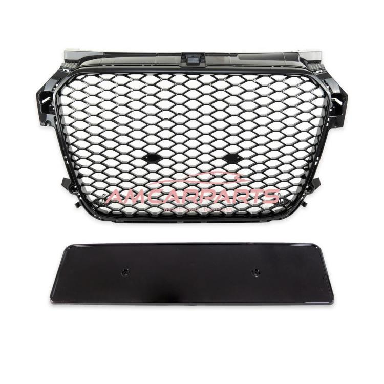 Upgrade Sportgrill / Kühlergrill für Audi A1 8X 10-14 Hochglanz Schwarz in Wabendesign