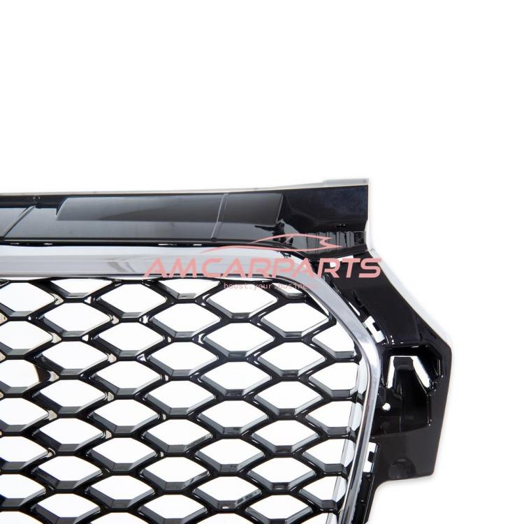 Preview: Upgrade Sportgrill / Kühlergrill für Audi A1 8X 10-14 Hochglanz Schwarz / Chrom in Wabendesign
