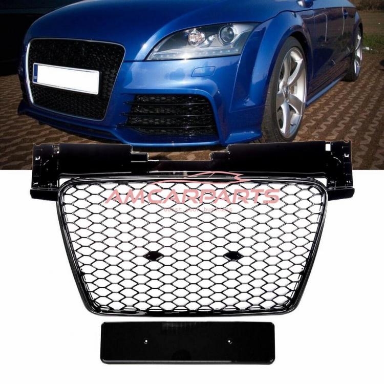 Upgrade Sportgrill / Kühlergrill für Audi TT 8J Coupe/Roadster 06-14 Hochglanz Schwarz in Wabendesign