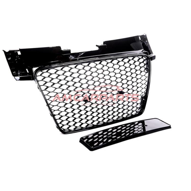Preview: Upgrade Sportgrill / Kühlergrill für Audi TT 8J Coupe/Roadster 06-14 Hochglanz Schwarz in Wabendesign