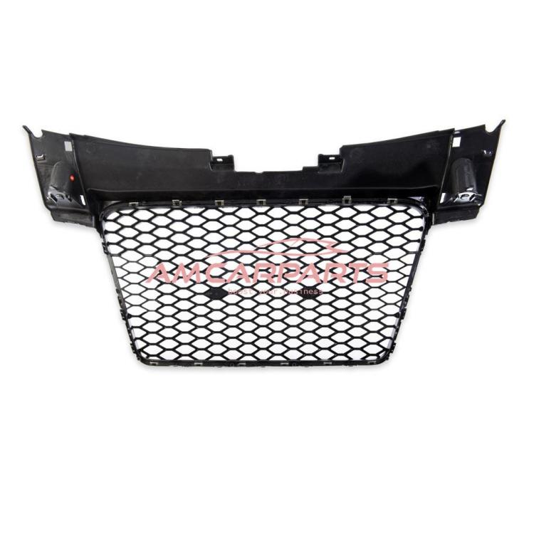 Preview: Upgrade Sportgrill / Kühlergrill für Audi TT 8J Coupe/Roadster 06-14 Hochglanz Schwarz / Silber in Wabendesign