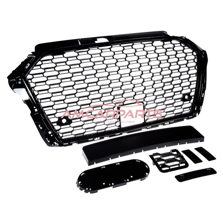 Upgrade Sportgrill / Kühlergrill für Audi A3 8V Facelift 16-20 Hochglanz Schwarz / in Wabendesign