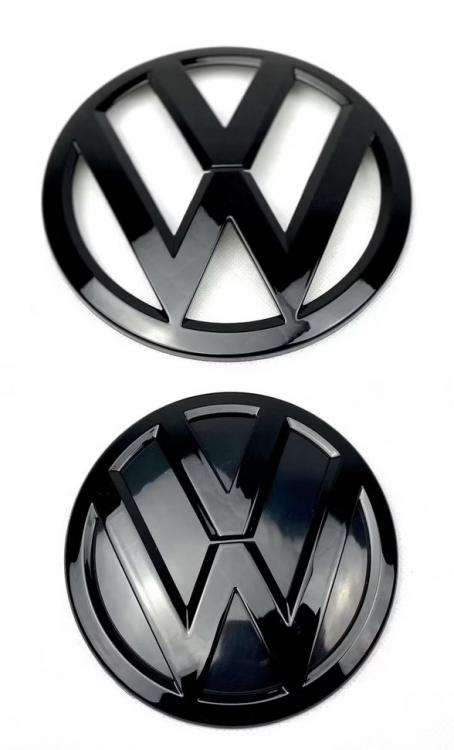 Upgrade Design Original VW Logo / Emblem Set (vorn+Hinten) für Volkswagen T6 15-19 und T6.1 ab 2019 Hochglanz schwarz