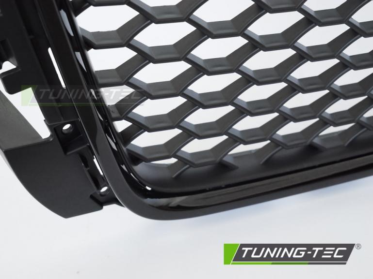 Upgrade Sportgrill / Kühlergrill für Audi A3 8P Facelift 08-12 Hochglanz schwarz in Wabendesign mit PDC